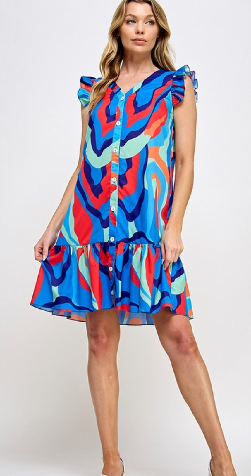 Marbled Smock Dress