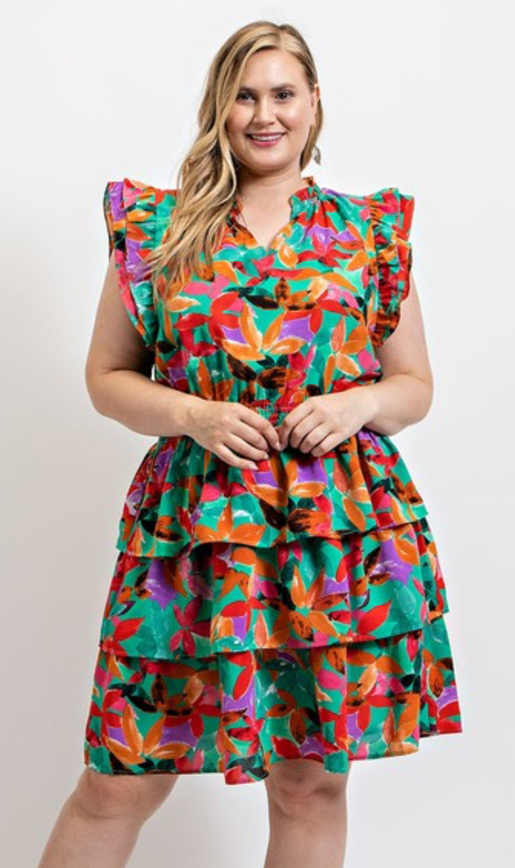 Tiered Floral Dress